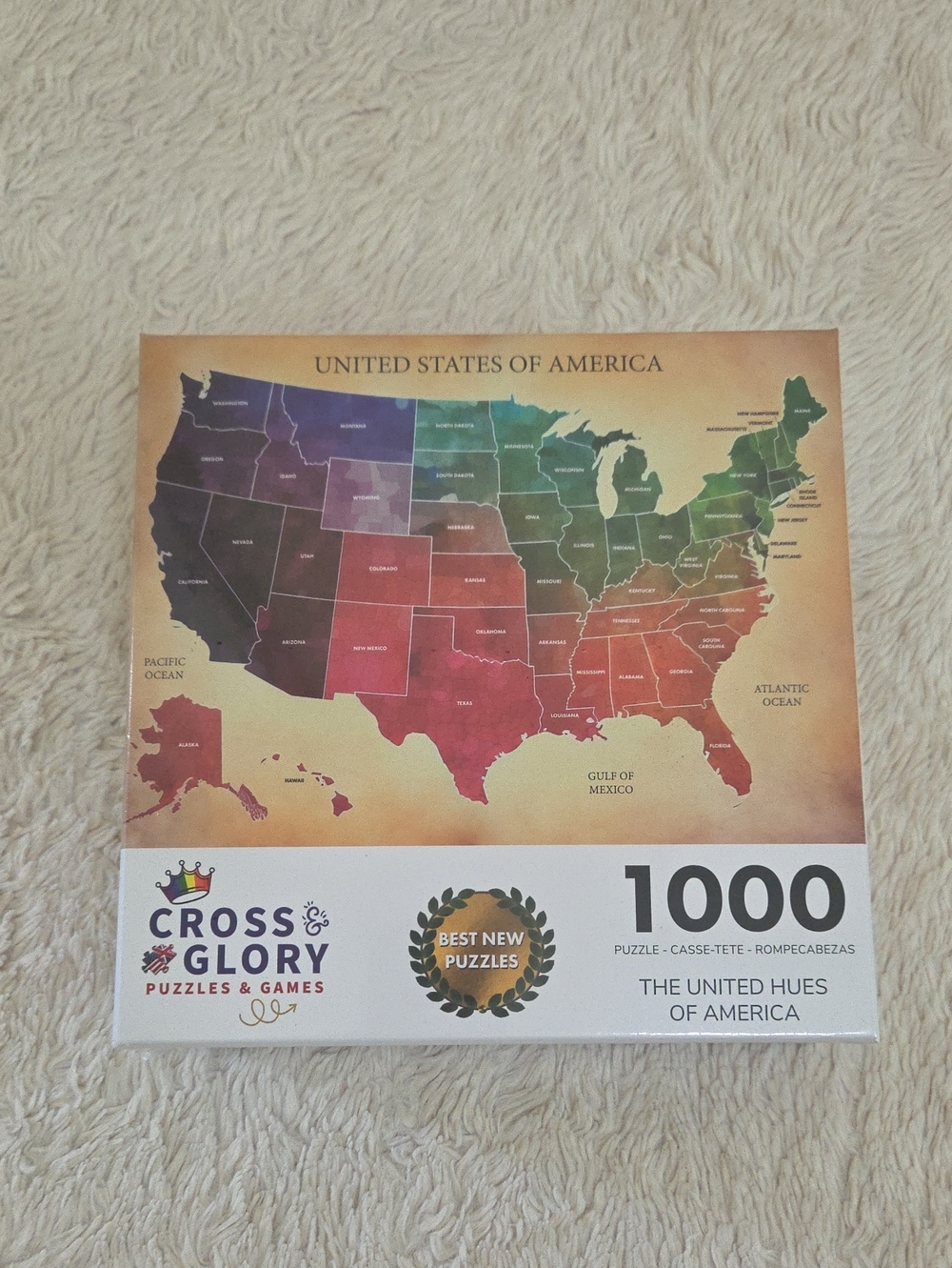 Cross & Glory Puzzles & Games The United Hues Of America 1000 Piece Puzzle